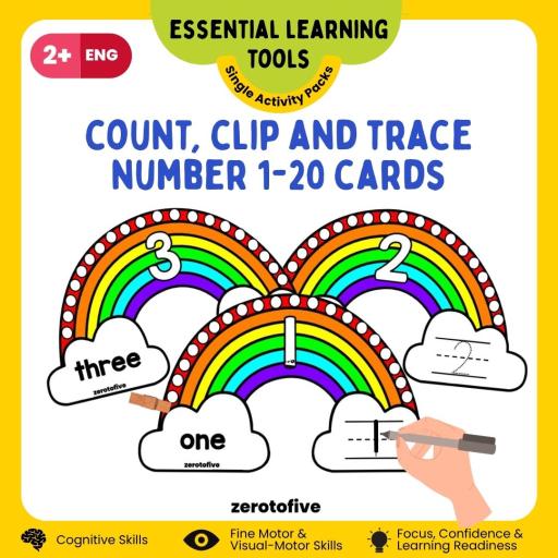 Count, Clip and Trace Number 1 to 20 Cards - image 1