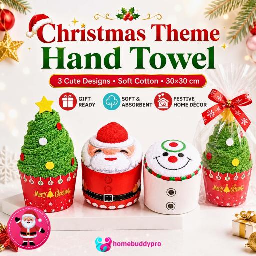 Christmas Theme Cotton Towels Santa Claus Christmas Tree Snowman Xmas Gifts Face Towel Hand Towel - image 1