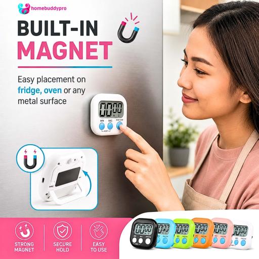 Magnetic LCD Digital Timer Alarm Clock Baking Cooking Medicine Countdown Jam Randik Elektronik - image 7