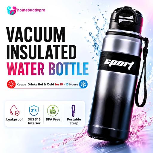 316 Stainless Steel Vacuum Insulated Tumbler 680ml, Leakproof BPA-Free Water Bottle - image 1