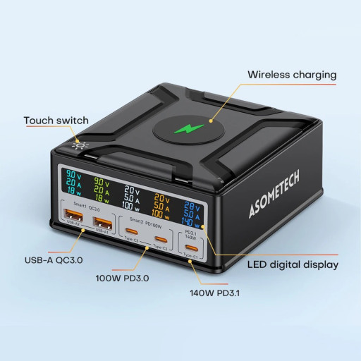 260W Gan PD USB Wireless Charger - image 2