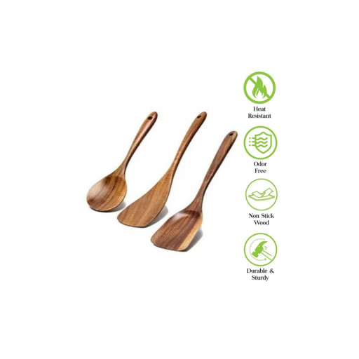 Teak Wood Cooking Utensils (Spatula, Ladle, Spoon) - image 1