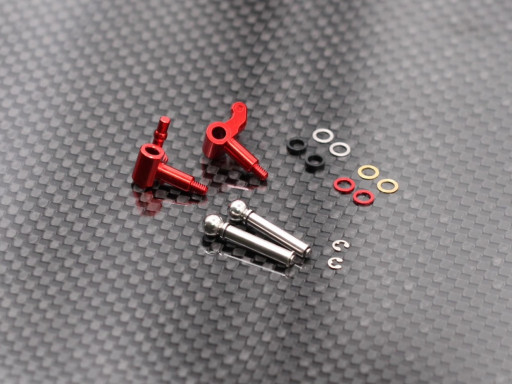 Radtec Mini-Z MR-04 Alu Steering Knuckle Set, Red, 0 Camber - image 2