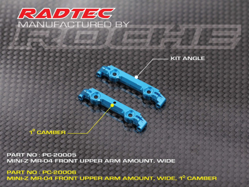 Radtec Mini-Z MR-04 Front Upper Arm Mount, Wide, 0 Camber - image 1