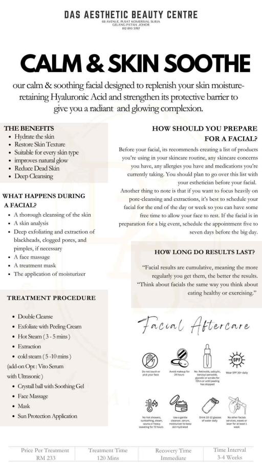 CALM & SKIN SOOTHE FACIAL TREATMENT ALA CARTE - image 2