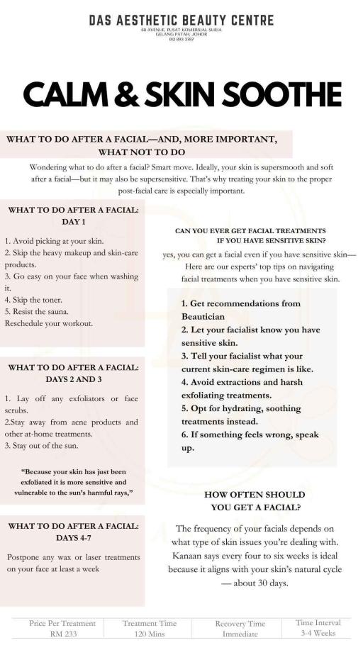 CALM & SKIN SOOTHE FACIAL TREATMENT ALA CARTE - image 1