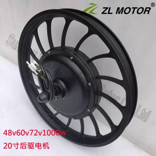36V48V 1000W 20 inch electric bicycle replacement rear drive all black disc brake high power motor - image 3