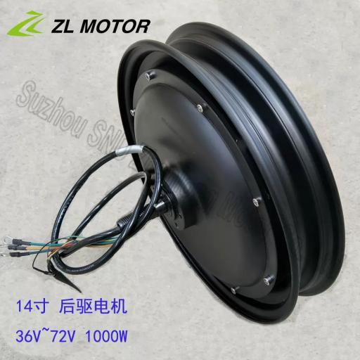 36V48V14 inch modified one-wheel bicycle high-power front drive motor 1000W rear drive motor - image 2