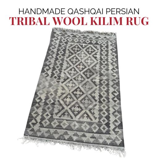 Handmade Qashqai Persian Tribal Wool Kilim Rug - image 1