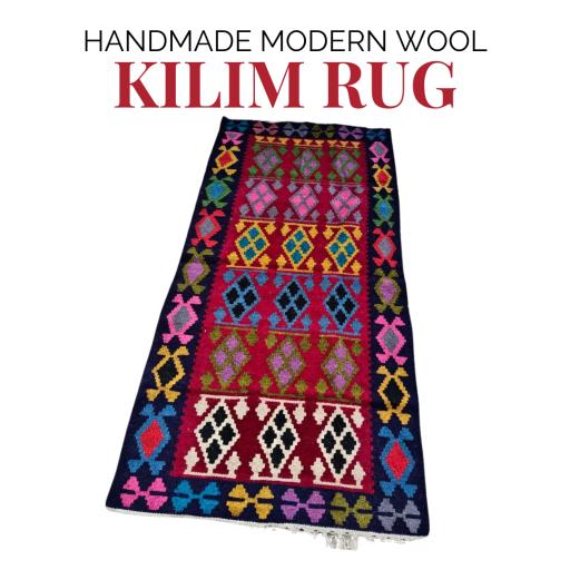 Handmade Tribal Wool Kilim Rug - image 1