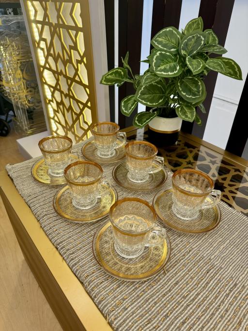 Glass Coffee Cup & Saucer Set (6-Pairs) - image 3