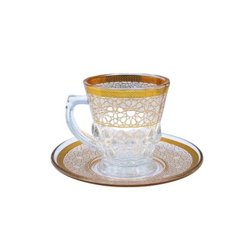 Glass Coffee Cup & Saucer Set (6-Pairs) - image 2