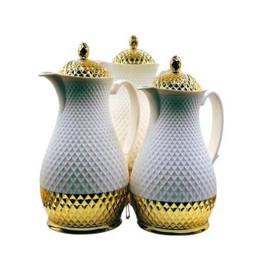 White-Gold Modern Thermos Flask Set (3-Piece) - image 2