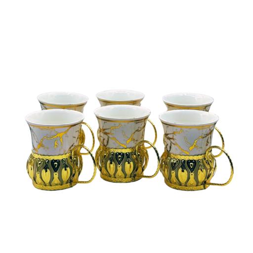 White-Gold Thermos Flask & Cups & Tray Set (8-piece) - image 3