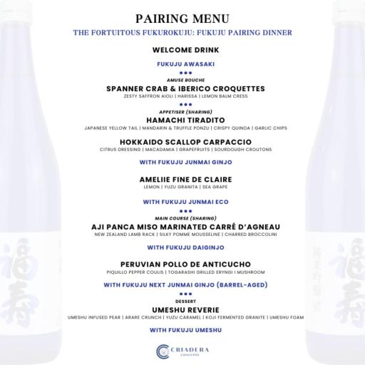 The Fortuitous Fukurokuju: Fukuju Sake Pairing Dinner - image 2