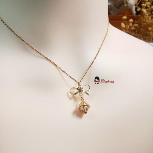 Lady Desideria Ribbon Diamond Zircon Pendant Necklace - image 2