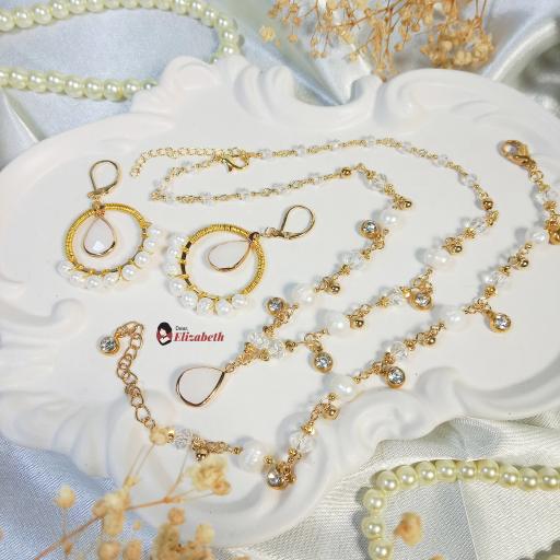 Lady Elena Freshwater Pearls and Opal Crystals Jewelry - image 1