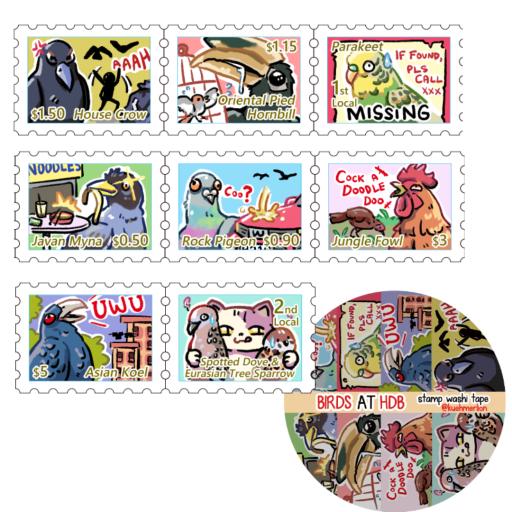 Birds at HDB Washi Tape & Postcard - image 2