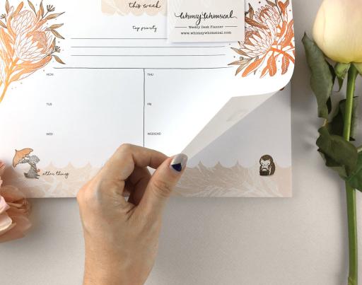 30% OFF - Rabbit, Hedgehog & King Protea - Copper Foil Weekly Desk Planner | Botanical Collection (Special Discount) - https://hitpay-production.s3.ap-southeast-1.amazonaws.com/products/9df6e78b70574f35bc87b4d41d1947b2.jpeg