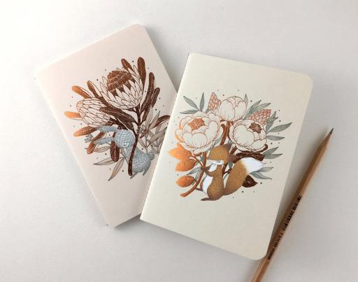Copper Foil Botanical Pocket Notebook - King Protea & David Austin | Botanical Collection (Minor Defect Sale) - https://hitpay-production.s3.ap-southeast-1.amazonaws.com/products/9df6edcc905f47dfab8d71fa47b7f7f1.jpeg