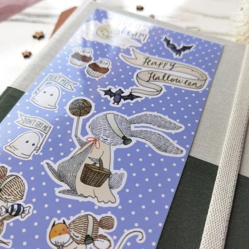 Happy Halloween, Rabbit Frankenstein - Halloween Waterproof Sticker Sheet - https://hitpay-production.s3.ap-southeast-1.amazonaws.com/products/9df721218ff2487cad704958d2fe8fd8.jpeg