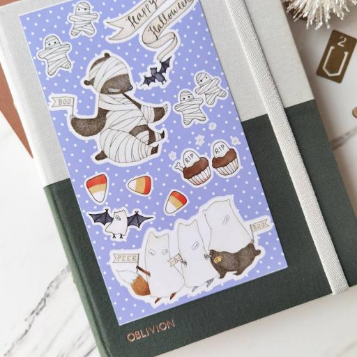 Boo, Mummified Bear - Halloween Waterproof Sticker Sheet - https://hitpay-production.s3.ap-southeast-1.amazonaws.com/products/9df721cd0b764225935a157632ea73d6.jpeg