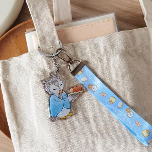 Owl & Orange Pound Cake - Wristlet Lanyard & Double Sided on Clear Acrylic Keychain - image 5