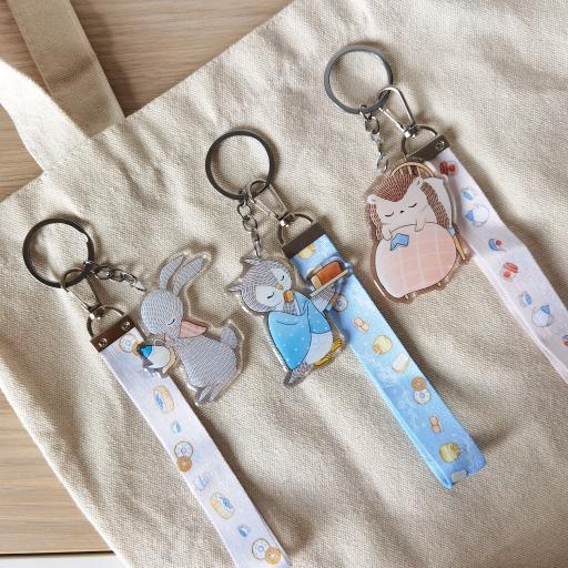 Owl & Orange Pound Cake - Wristlet Lanyard & Double Sided on Clear Acrylic Keychain - image 7