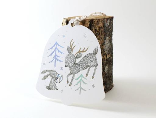 Rabbit, Reindeer & Christmas Gift - Holographic Foil Christmas Gift Tags - https://hitpay-production.s3.ap-southeast-1.amazonaws.com/products/9dfb42b9686244218a6eed0e0a762d4b.jpeg