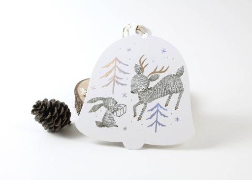 Rabbit, Reindeer & Christmas Gift - Holographic Foil Christmas Gift Tags - https://hitpay-production.s3.ap-southeast-1.amazonaws.com/products/9dfb42b970e6405795c6a08e96e73df6.jpeg