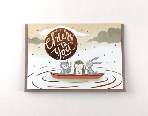 Cheers To You - Copper Foil Greeting Card - image 3