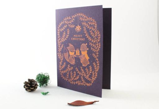 Merry Christmas - Copper Foil Christmas Greeting Card - image 4