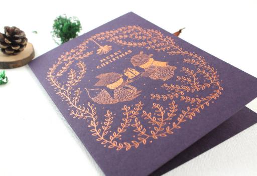 Merry Christmas - Copper Foil Christmas Greeting Card - image 3