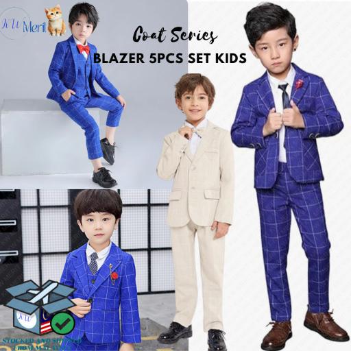 Kids Baby Suit Boys Blazer Pants Attire Outfit Set Children's Formal Wedding Birthday Dresswear Sets Toddler Suits 2-14Y - image 1
