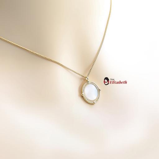 Oval Shell Pendant Necklace - image 2