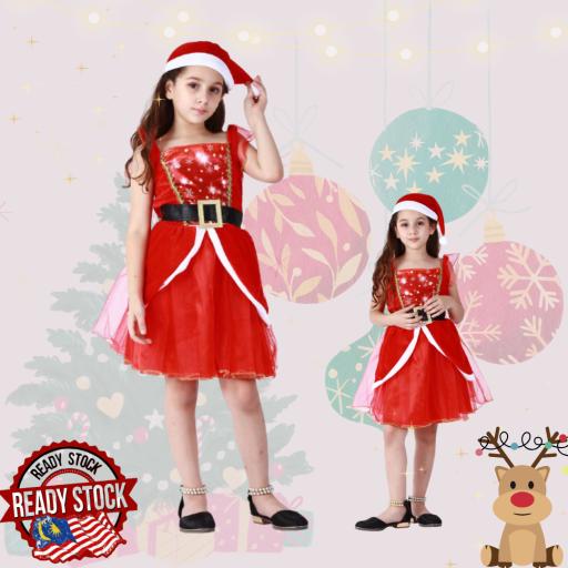 KW MERIT Christmas Costume For Children Xmas Santa Claus Outfit For Girls Event Party Halloween - image 1