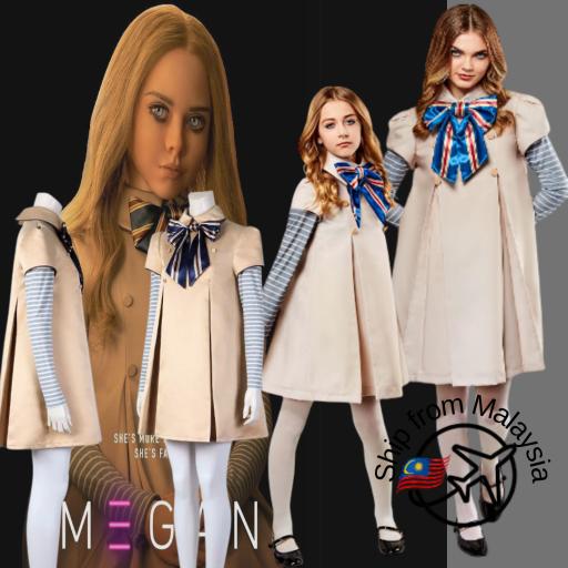 Megan Cosplay Costume AI Doll Robots Dress For Kids & Adult Anime Horror Movie Suits Outfit Skirt Event Halloween - image 1