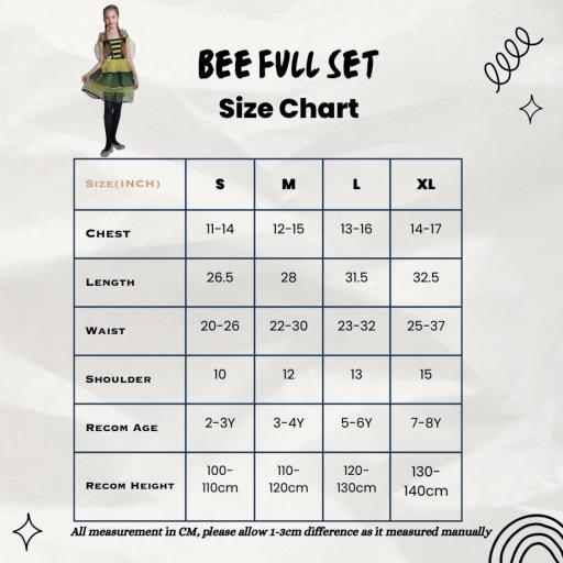 Halloween Kids Performance Costume Set Bee/Ladybug Wing Tutu Skirt Headband Wand Cosplay Party Accessories - image 3