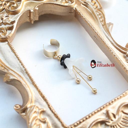 White Lily Dangling Flower Ear Cuff - image 2