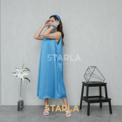 Reesha halter Neck Midi Dress Satin - image 3