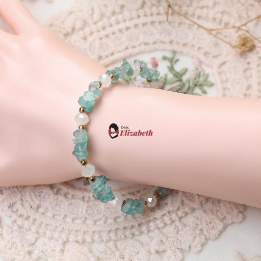 Dainty Pyroxene Jadeite & Jasper Crystals Wire Bracelet - image 1