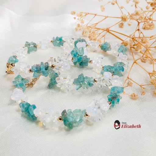 Dainty Pyroxene Jadeite & Opal Chipstones Wire Bracelet - image 3