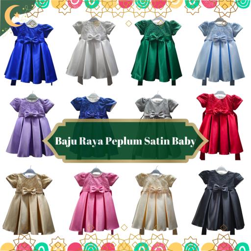 Baju Raya Baby Girl Dress Gaun Budak Baby Girl Newborn to 12 months - image 1