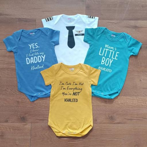 4 Pcs Baby Rompers with Giftset Box by Womby - image 2