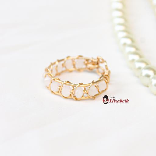 Single Serpent Braid Crystal Ring - image 1