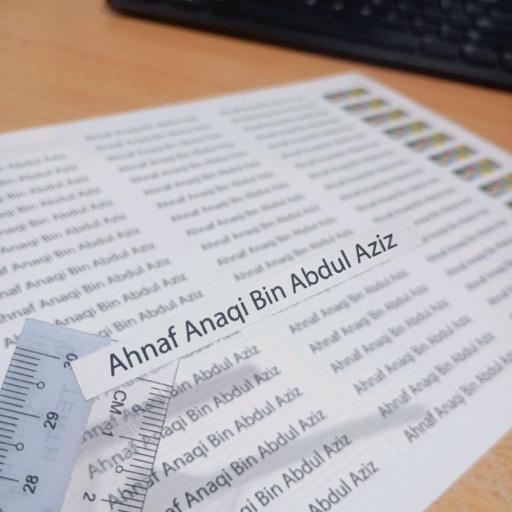 STICKER NAMA MURAH 60 PCS WHITE STICKER BONUS 12PCS STICKER COLOUR MURAH DAN PANTAS SIAP - image 6