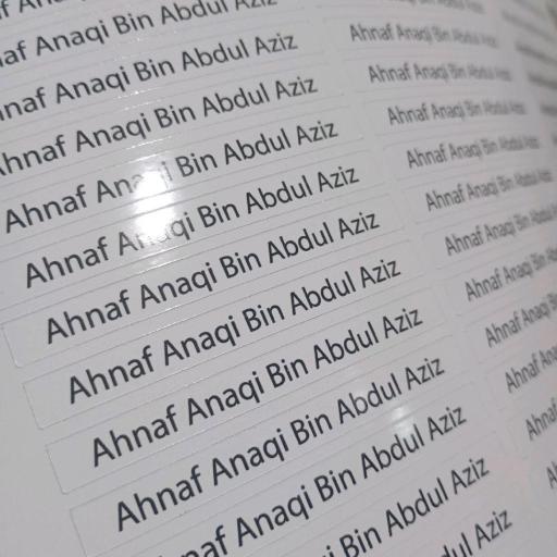 STICKER NAMA MURAH 60 PCS WHITE STICKER BONUS 12PCS STICKER COLOUR MURAH DAN PANTAS SIAP - image 5