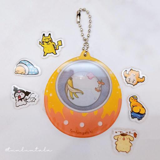 Tumlumgotchi Shaker keychain - Trashcan - 2 free charms included - image 2