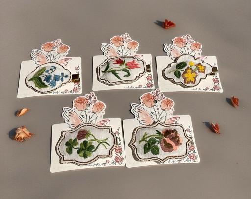 Floral Embroidery Hairclip - image 7