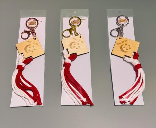 Singapore Wooden Keychain with Tassel - image 4